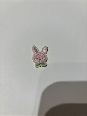 Mini stick on Pink Bunny Embroidered Patch